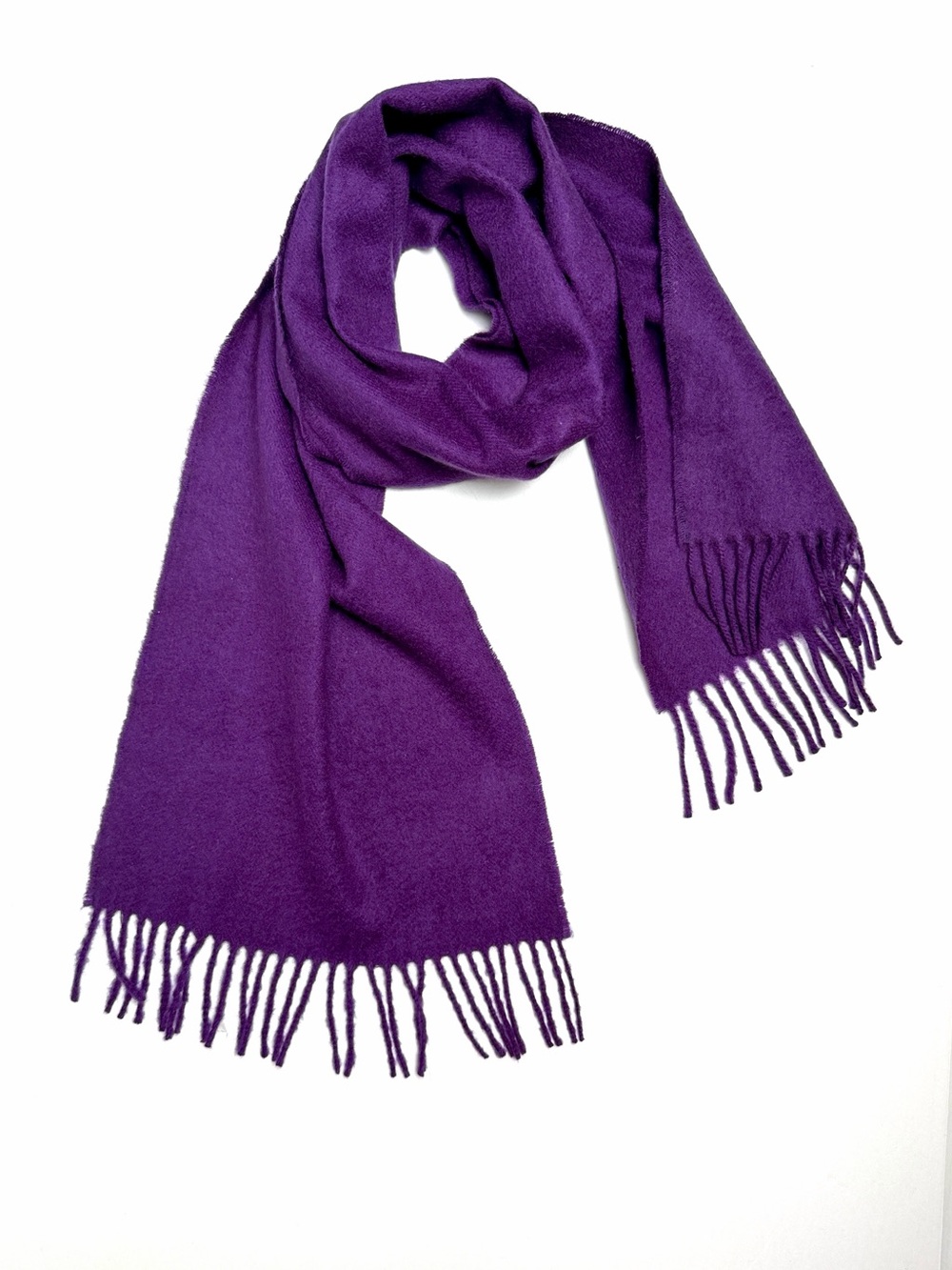 NWOT Johnstons of Elgin Cashmere Scarf Royal Purple Scotland Men's Women's